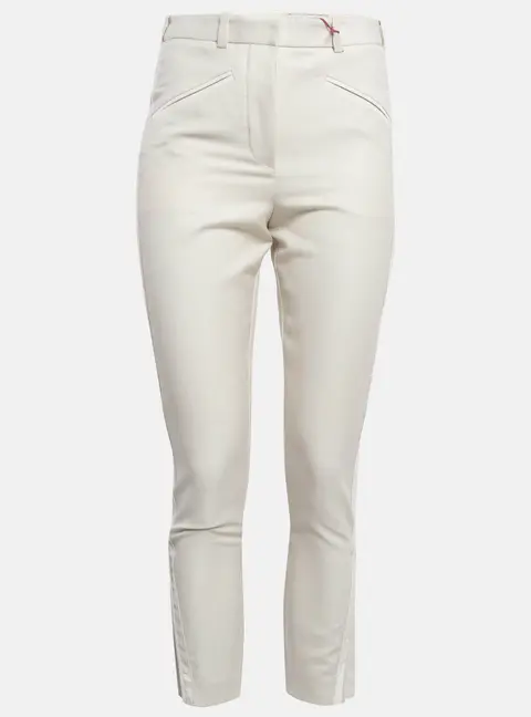 Stella McCartney Cream Side Stripe Wool Blend Formal Trousers S