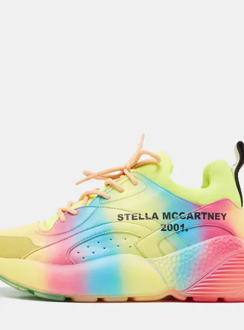 Stella McCartney Eclypse Size 39 Multicolor Fabric and Faux Leather Lace Up Sneakers
