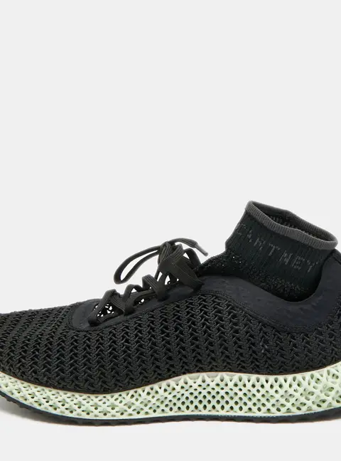 Stella McCartney adidas Alphaedge 4D Size 40.5 Black Knit Fabric Lace Up Sneakers