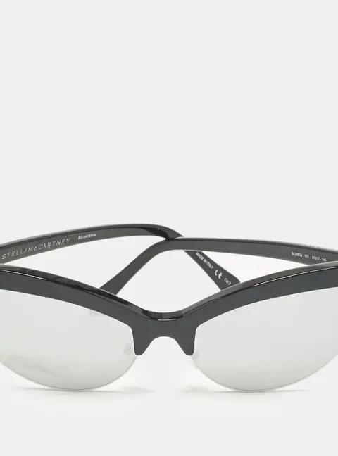 Stella McCartney Black/Silver SC0083S Mirror Cat Eye Sunglasses