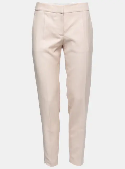Stella McCartney Pink Textured Wool Tailored Trousers S