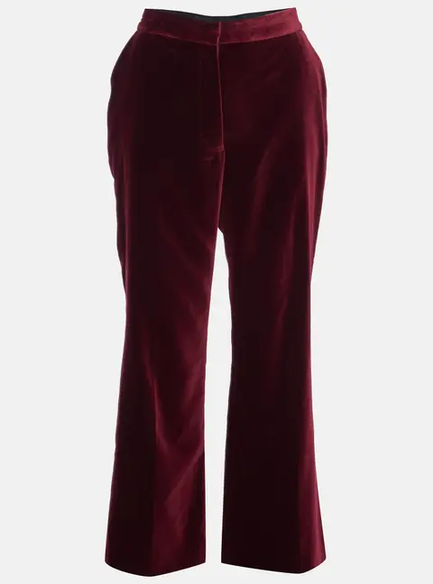 Stella McCartney Bordeaux Velvet Straight Leg Trousers M