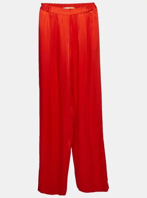 Stella McCartney Red Satin Straight Leg Trousers M