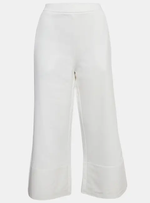 Stella McCartney White Cotton Wide-Leg Sweatpants M