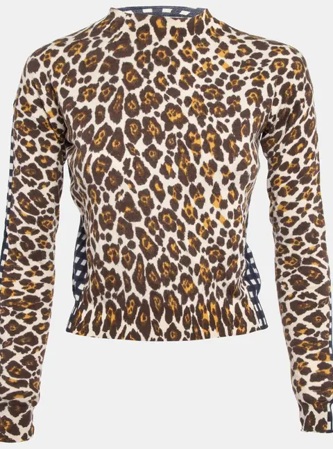 Stella McCartney Multicolor Printed High Neck Knit Top S