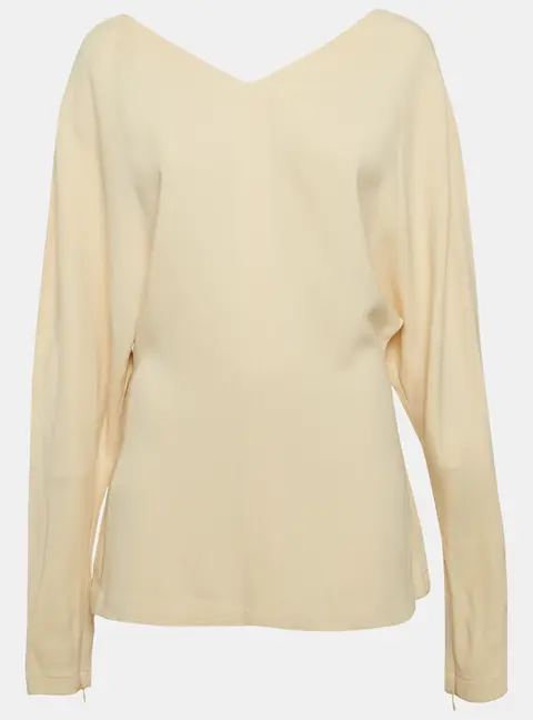 Stella McCartney Cream Crepe Dolman Sleeve Top M