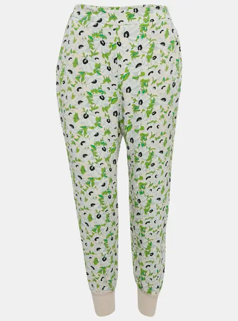 Stella McCartney Multicolor Floral Print Crepe Trousers S