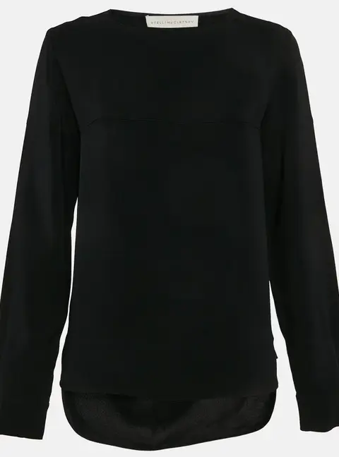 Stella McCartney BlacK Crepe High-Low Blouse S