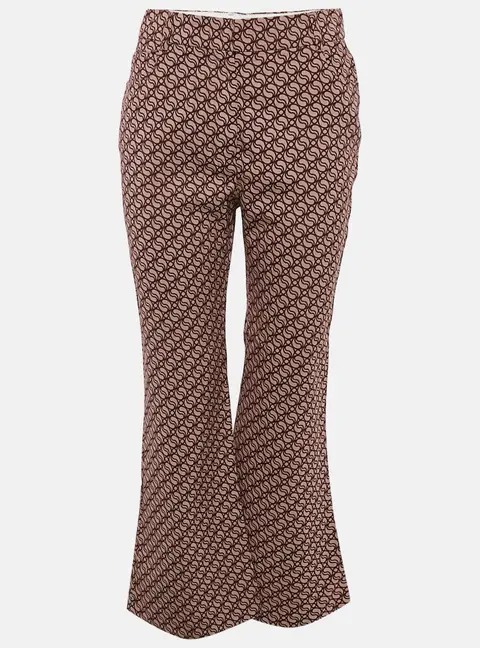 Stella McCartney Pink/Red Jacquard Wide Leg Pants M