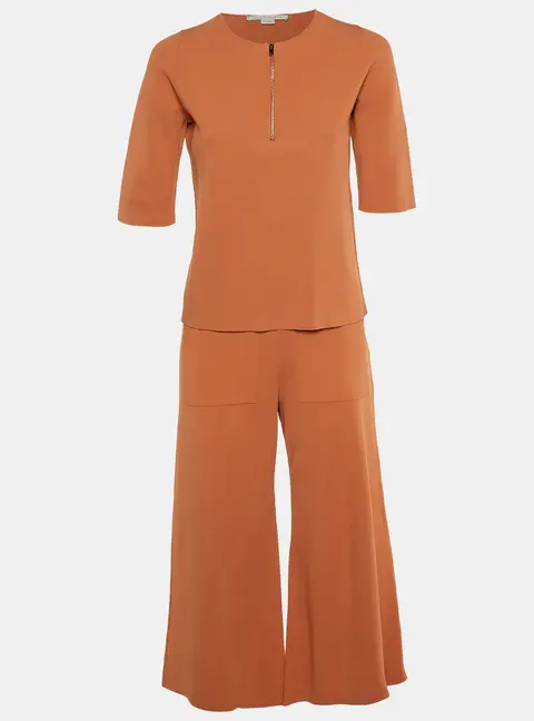 Stella McCartney Brick Brown Jersey Top & Culottes Set XS