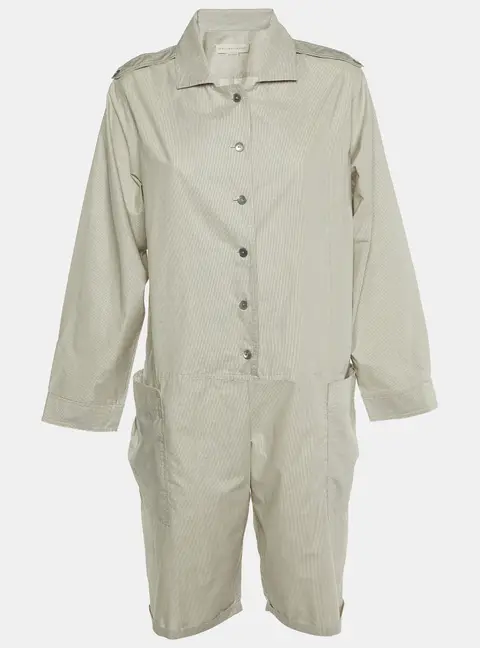 Stella McCartney Light Grey Striped Cotton Playsuit S