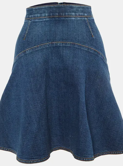 Stella McCartney Blue Denim A-Line Mini Skirt S