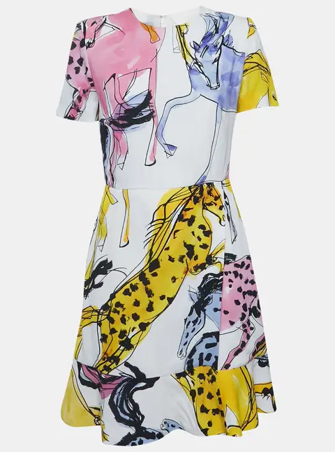 Stella McCartney White Printed Crepe Mini Dress S