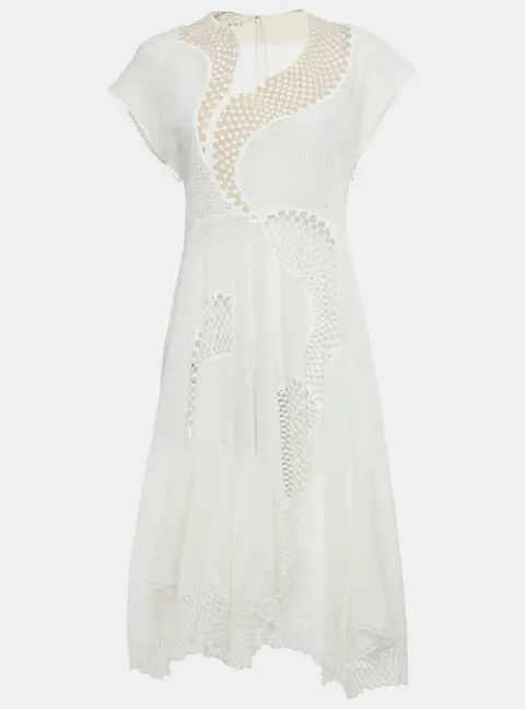 Stella McCartney White Lace Asymmetric Dress S