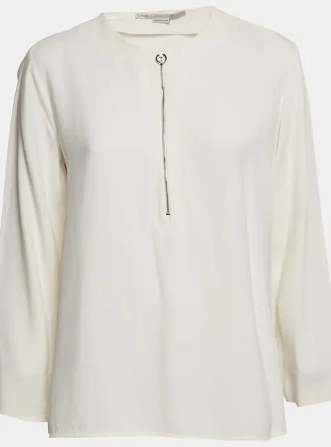 Stella McCartney Off-White Crepe Long Sleeve Top M