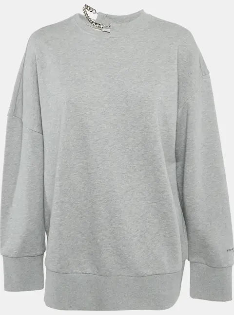 Stella McCartney Grey Cotton Chain Detail Sweatshirt M
