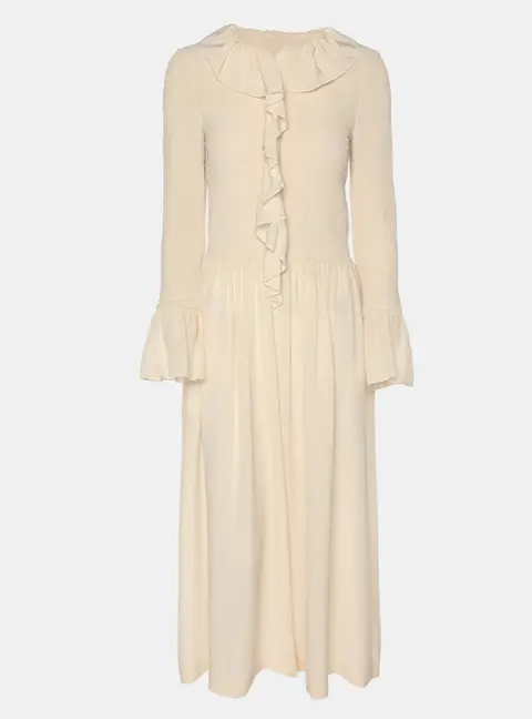 Stella McCartney Beige Crepe Long Sleeve Jumpsuit S