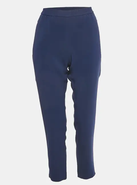 Stella McCartney Blue Crepe Elasticated Crepe Trousers M