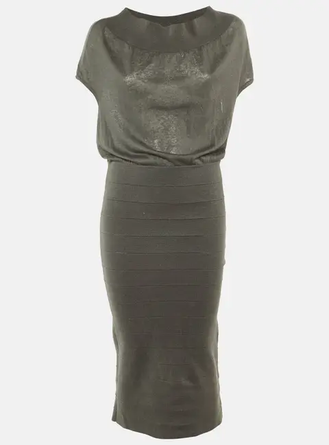 Stella McCartney Grey Knit Midi Dress M