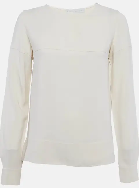 Stella McCartney Beige Crepe Long Sleeve Blouse S