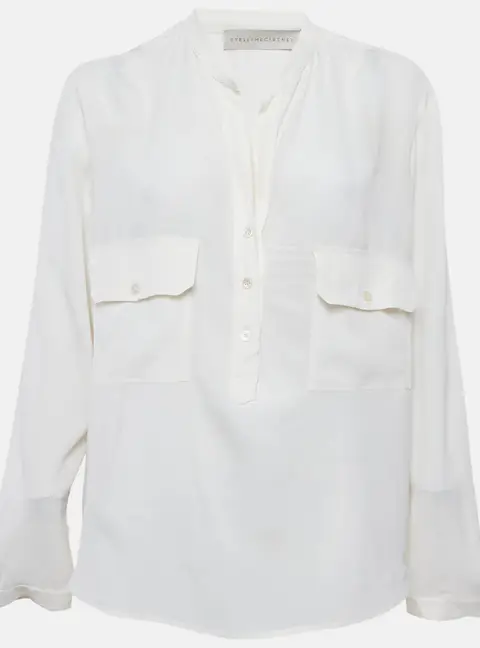 Stella McCartney Off-White Crepe Button Down Blouse M