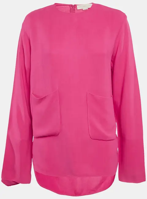 Stella McCartney Pink Crepe Long Sleeve Blouse M