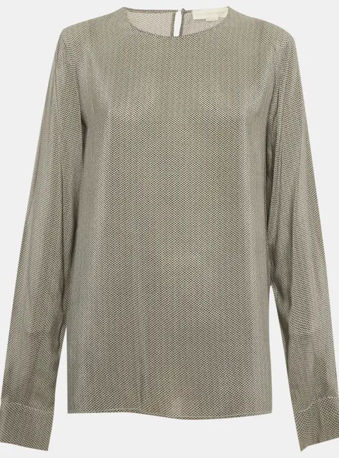 Stella McCartney Black/Grey Printed Silk Blouse M