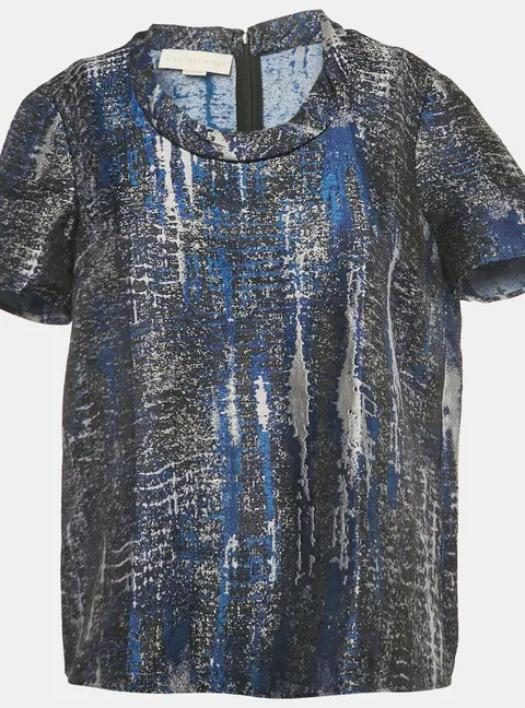 Stella McCartney Blue Jacquard Blouse M