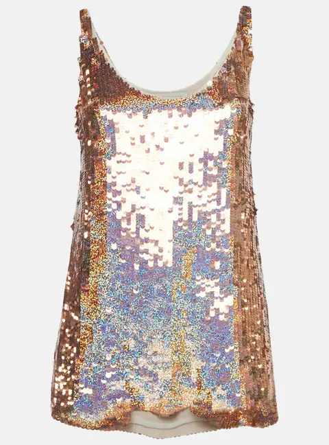 Stella McCartney Metallic Sequin Tank Top S