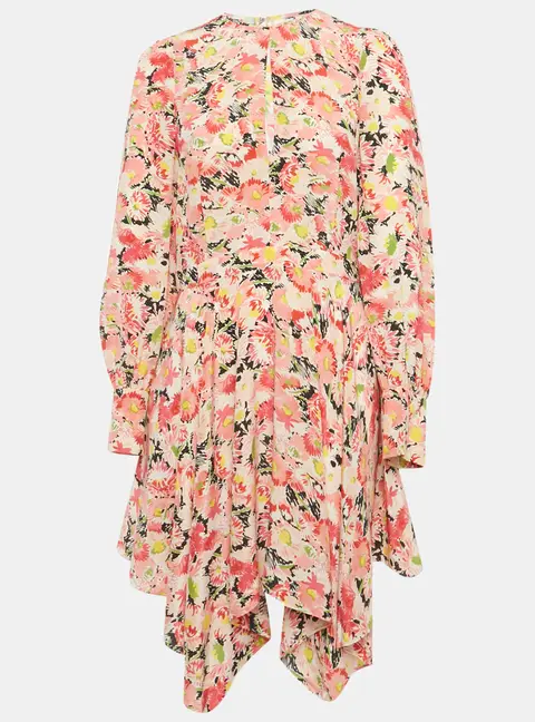 Stella McCartney Pink Floral Print Silk Dress M