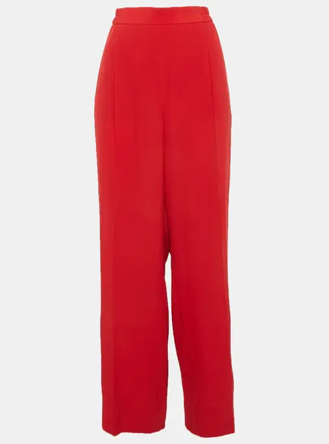 Stella McCartney Red Silk Wide Leg Pants M