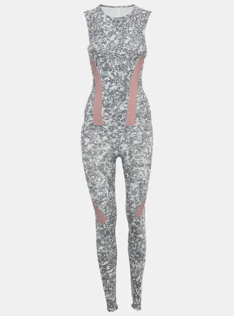 Stella McCartney x Adidas Grey Printed Jersey Tank Top & Leggings XS (Active Wear)