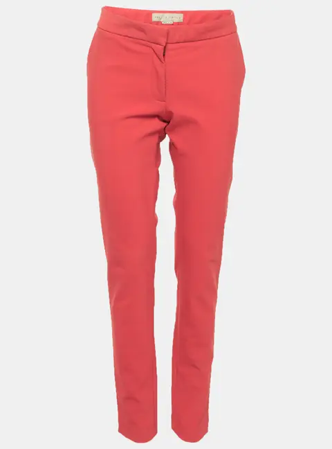Stella McCartney Red Twill Regular Fit Trousers L