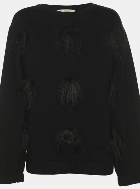 Stella McCartney Black Jersey Embroidered Sweater S
