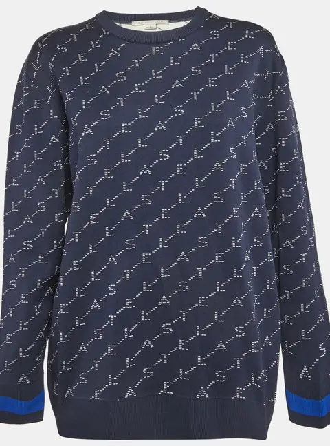 Stella McCartney Blue Jacquard Knit Sweatshirt S