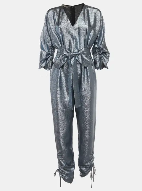 Stella McCartney Blue Metallic Lam&eacute; Jumpsuit S