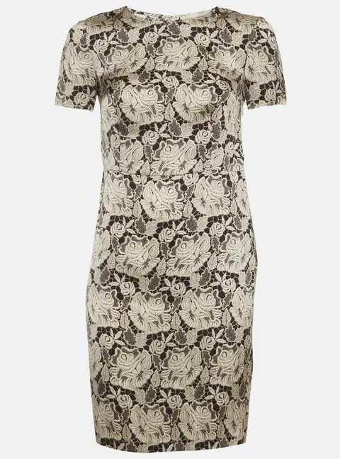 Stella McCartney Black Floral Print Silk Short Dress XS