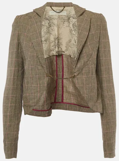 Stella McCartney Grey Prince of Wales Linen Jacket S