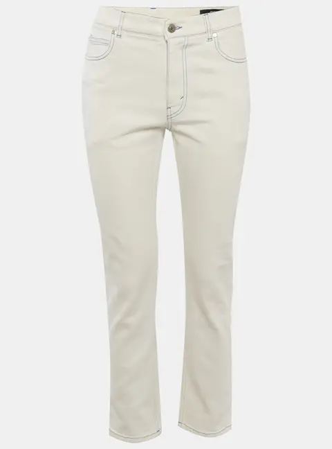 Stella McCartney White Denim 23 OBS Straight Fit Jeans XS/Waist 30"
