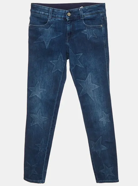 Stella McCartney Blue Denim Star Print Jeans S/Waist 26"