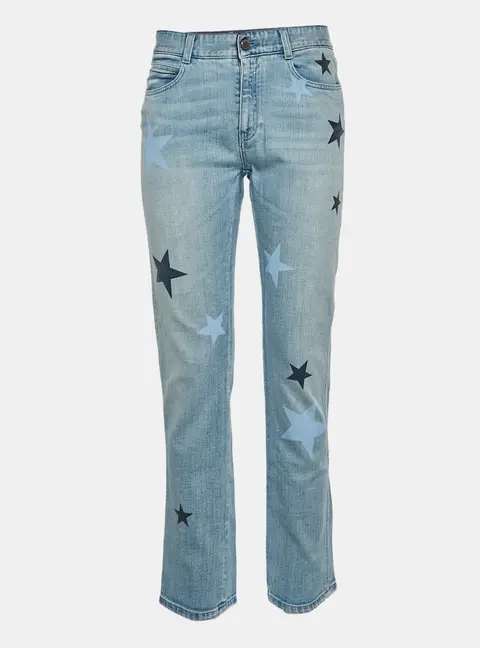 Stella McCartney Blue Star Print Denim Slim Fit Jeans M/Waist 30"