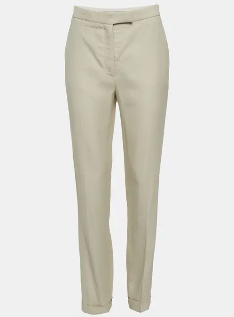Stella McCartney Cream Gabardine Straight Fit Trousers S