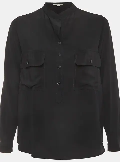 Stella McCartney Black Silk Long Sleeve Blouse S