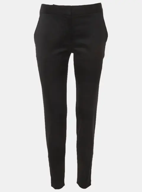 Stella McCartney Black Gabardine Slim Fit Trousers S
