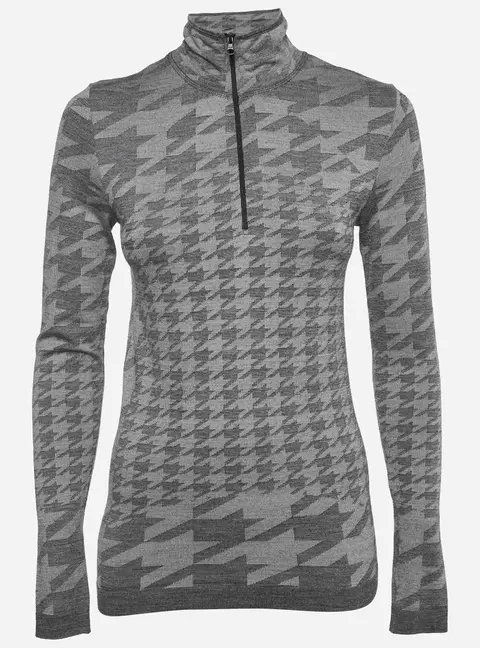 Stella McCartney X Adidas Grey Houndstooth Knit Zip Up Top S