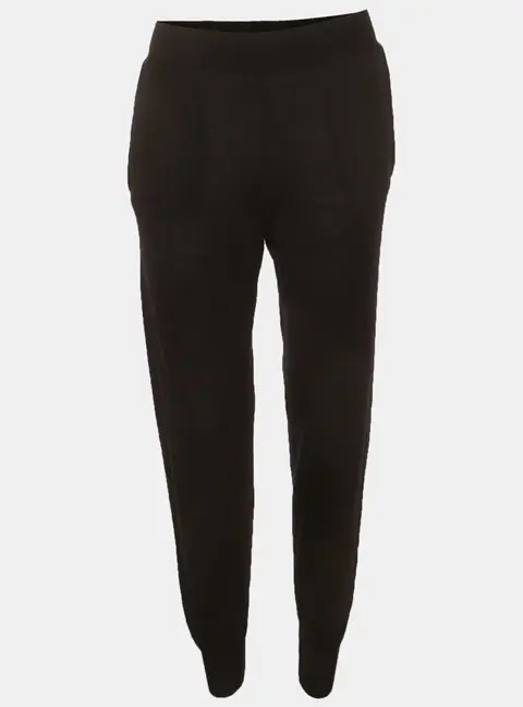 Stella McCartney Black Wool Knit Tapered Trousers S