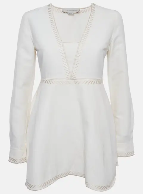 Stella McCartney Cream Embroidered Cotton Blend Tunic S