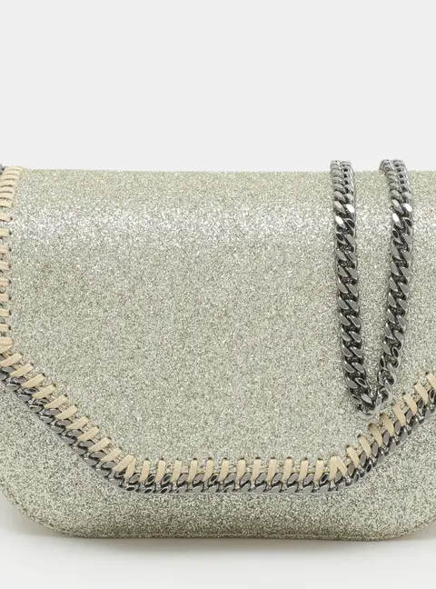 Stella McCartney Gold Glitter Mini Falabella Box Shoulder Bag