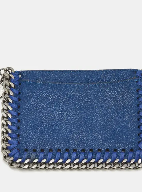Stella McCartney Falabella Blue Faux Suede Card Holder