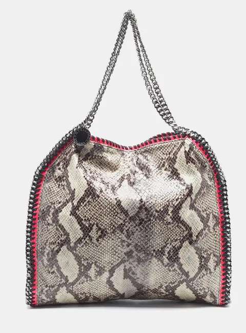 Stella McCartney Falabella Small Grey/Pink Faux Python Leather Tote
